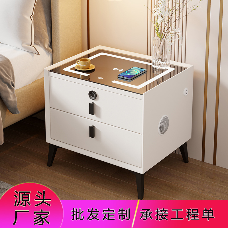 Smart Bedside Table Small Apartment Bedroom Bedside Table Wireless Charging Bluetooth Audio Bedside Table Wholesale Simple Cabinet