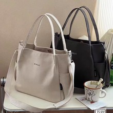 大容量帆布包2025新款单肩包卡通精致高级感手提学生上课通勤托特