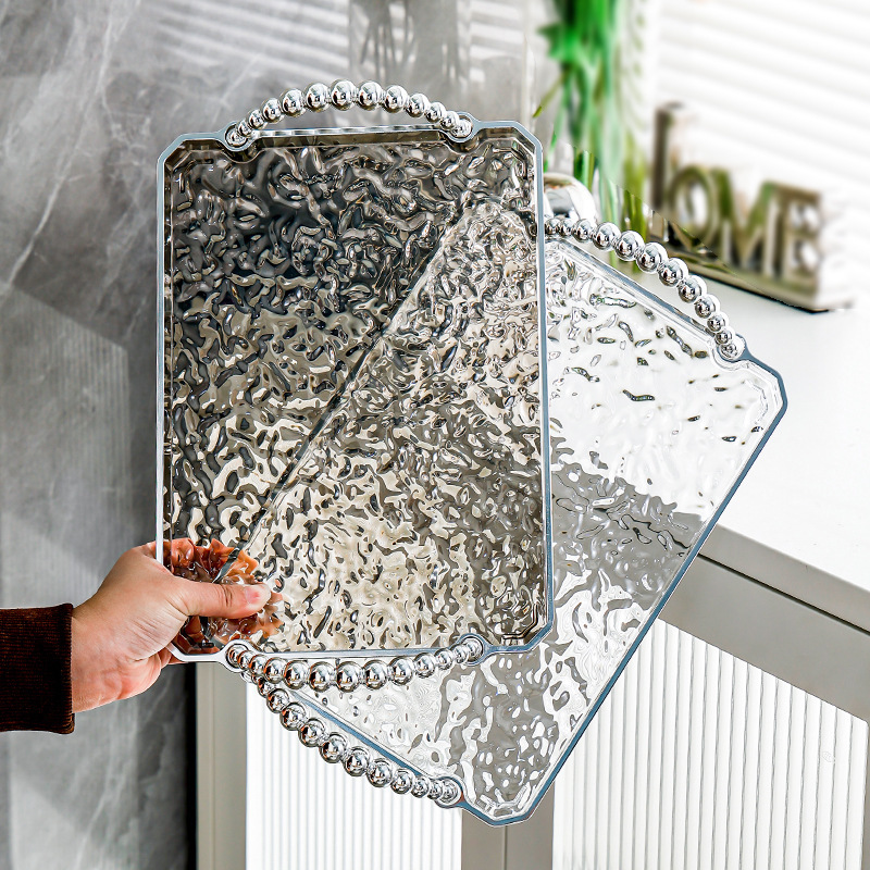 Light Luxury Cup Storage Tray High-end Tea Tray Tea Set Water Cup Rectangular Household Bathroom Toilet Storage Tray