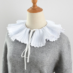Korean style small shawl elastic fake collar women's doll collar decorative collar outer wear lotus leaf wrinkled collar