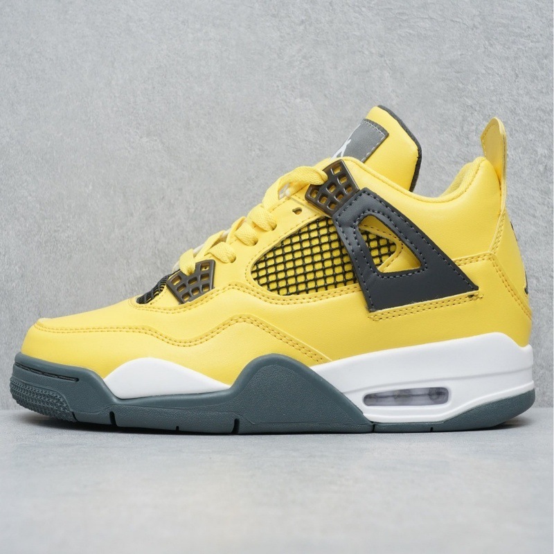 莆田卸売 AJ4 黒猫パリ黒赤電気母紳士靴黄色ミッドナイト青白セメントジョー 4 女性の靴バスケットボールシューズ|undefined