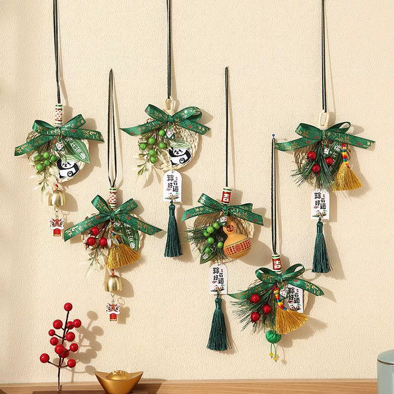 Фестиваль драконьих лодок, рисовые пельмени, пакетик, тыква, дверной кулон, полынь, веер, подвесное украшение, композиция, атмосфера, украшение, подарок