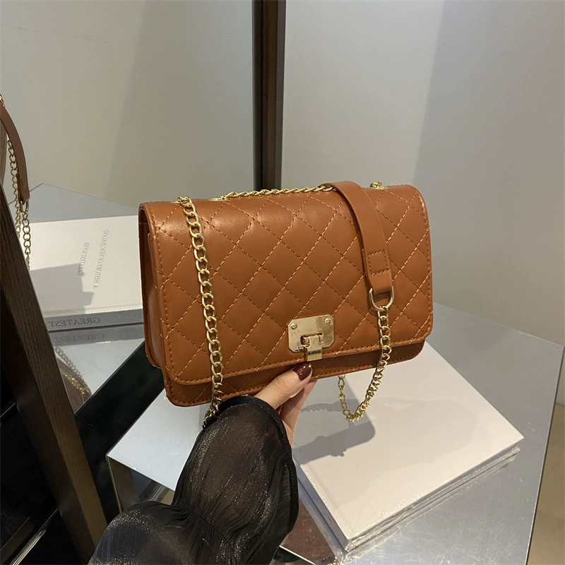 Цепь, брендовая модная сумка через плечо, стиль Chanel, цепная сумка, осень, корейский стиль