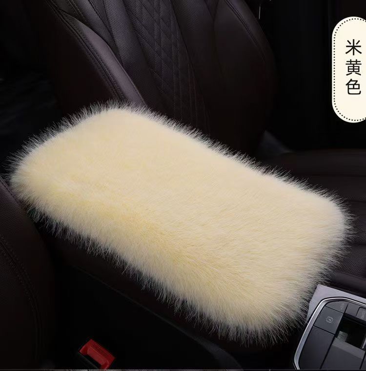 New winter faux fox armrest box pad thickened plush car armrest pad