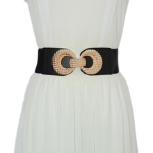 厂家直销新款女式腰带女士简约双环扣弹力松紧装饰腰封配裙子大衣