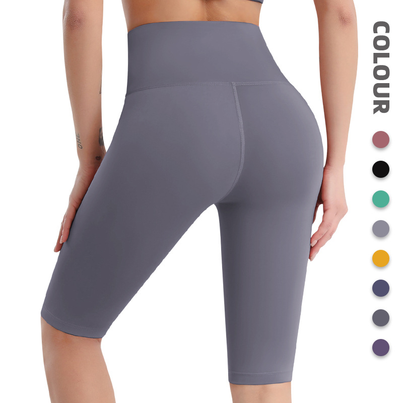 Amazon Cross-Border Women's Summer High-Waisted Butt-Lifting Yoga Shorts Running Sports Tight Pants