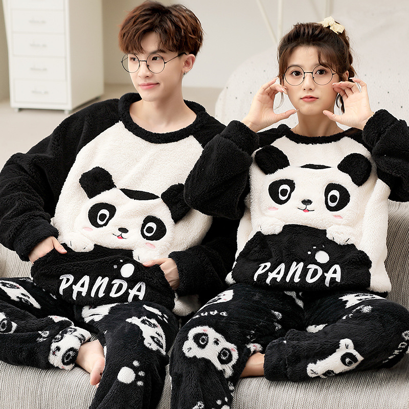 2022 new pattern Plush pajamas Spring and autumn payment thickening lovers Same item Cap winter Home Furnishings suit
