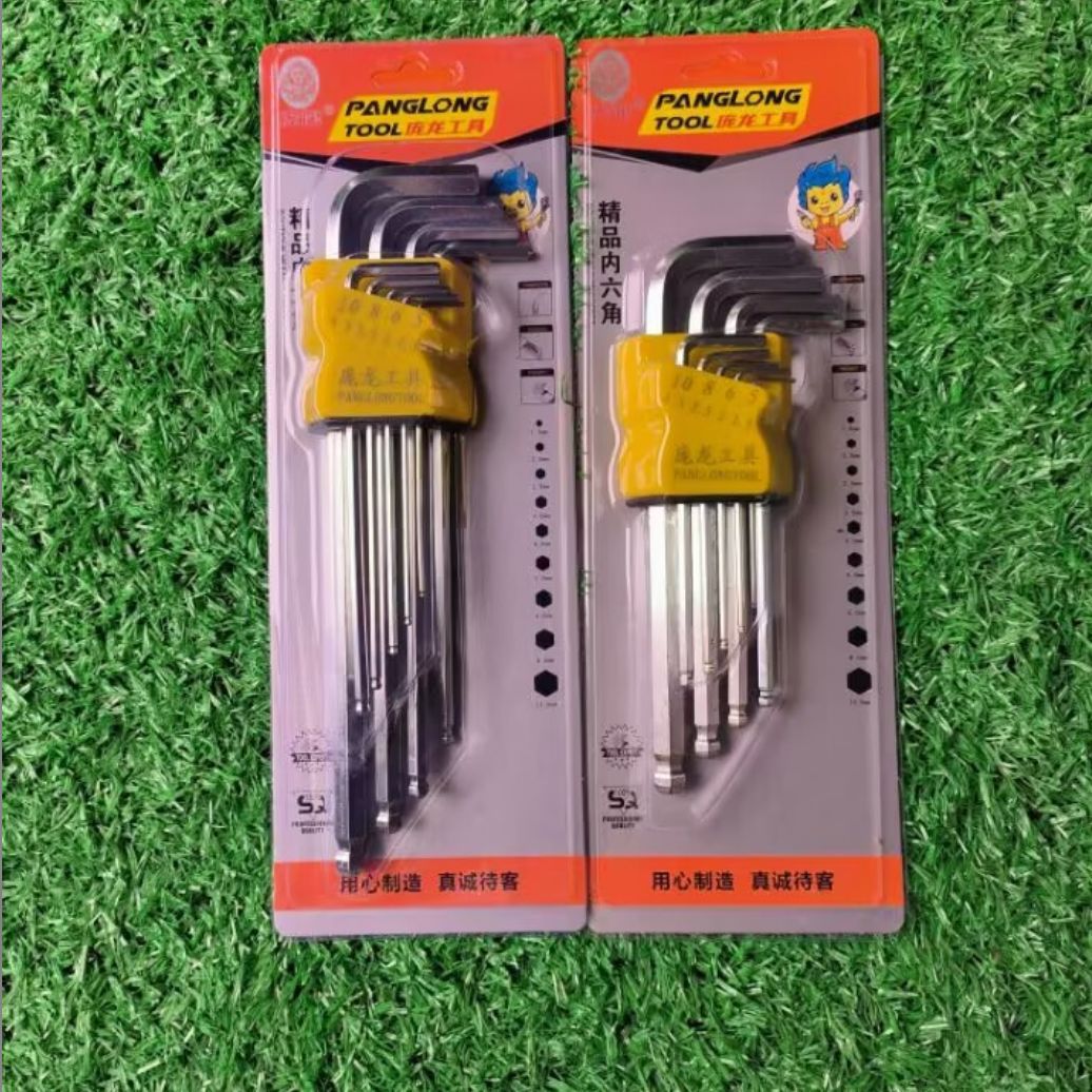 Suministro de fábrica de longitud media de 9 piezas conjunto cabeza de bola hexagonal alargado conjunto de 9 piezas cabeza de bola hexagonal