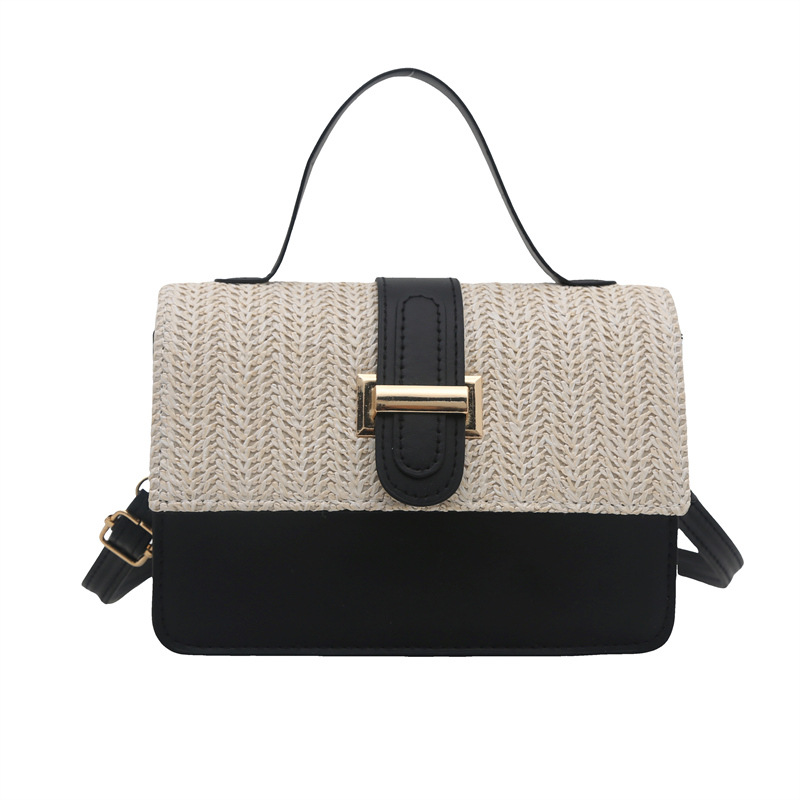 Bolso de tejido para mujeres 2025 nueva moda simple pequeña cadena fresca bolso de hombro bolso de tejido de paja