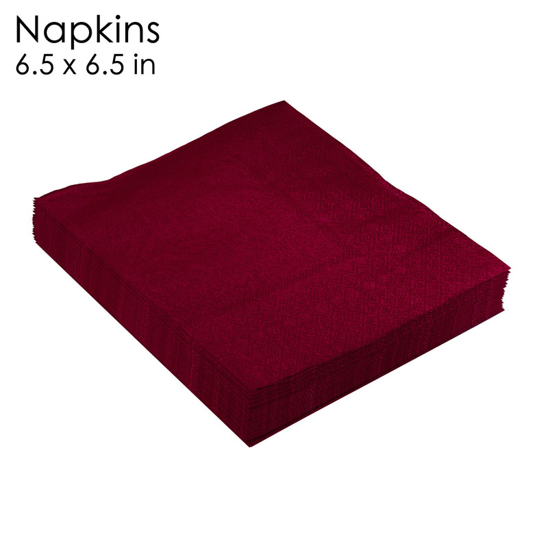 JW Spot Pure Colorful Napkin Disposable Burgundy Pure Color Napkin 330 Napkin Two-layer Facial Tissue