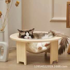 四季通用豪华实木猫别墅玩具配件猫床宠物用品猫爬架木制猫窝