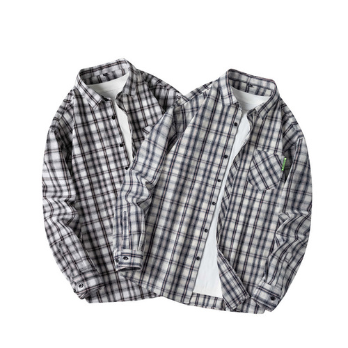 Spring and Autumn Season Fashion Checkered Style Casual Breathable Long-Sleeved Jacket