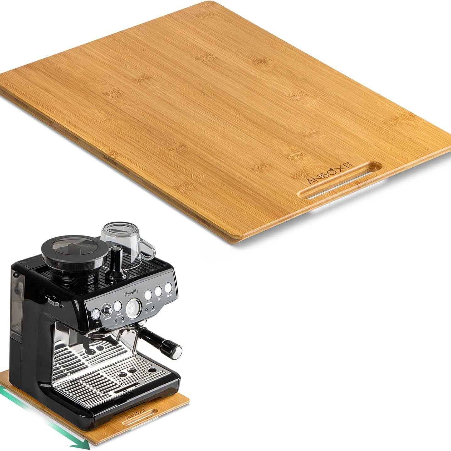 Cross-border household bamboo coffee machine sliding tray kitchen appliances mobile sliding tray espresso machine push-pull base