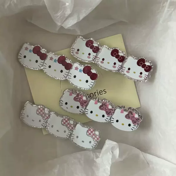 Acrylic Three-Piece Cat Hair Clips Japanese Sweet High-Value Girly Style Duckbill Hairpins Hair Accessories Wholesale New Models