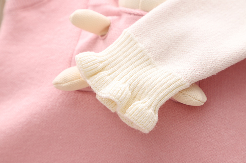 Coniglio cartone animato per bambina finto 2 pezzi di lana autunno inverno, abito da principessa lavorato a maglia elegante e carino per bambina_voghion.com