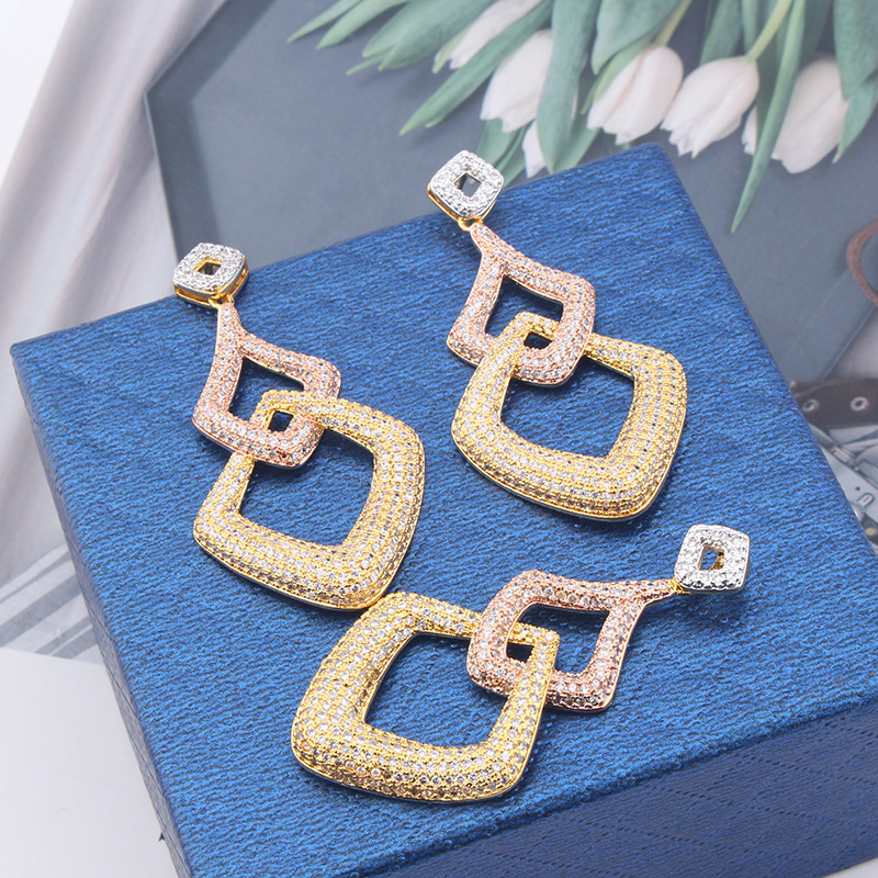 creative geometric square pendant