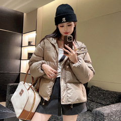 mm 羽绒服填充饱满国标90白鸭绒字母连帽短款百搭洋气保暖羽绒服