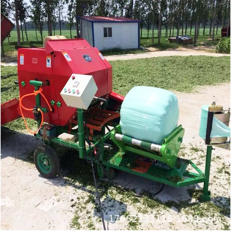 2026款全自动打捆包膜机 农作物干湿秸秆打包机 牧草缠膜机科瑞