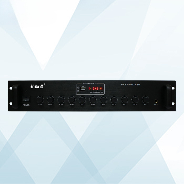 Proyecto de emergencia de radiodifusión pública del campus con preamplificador de disco USB Bluetooth de 5 micrófonos de 3 líneas