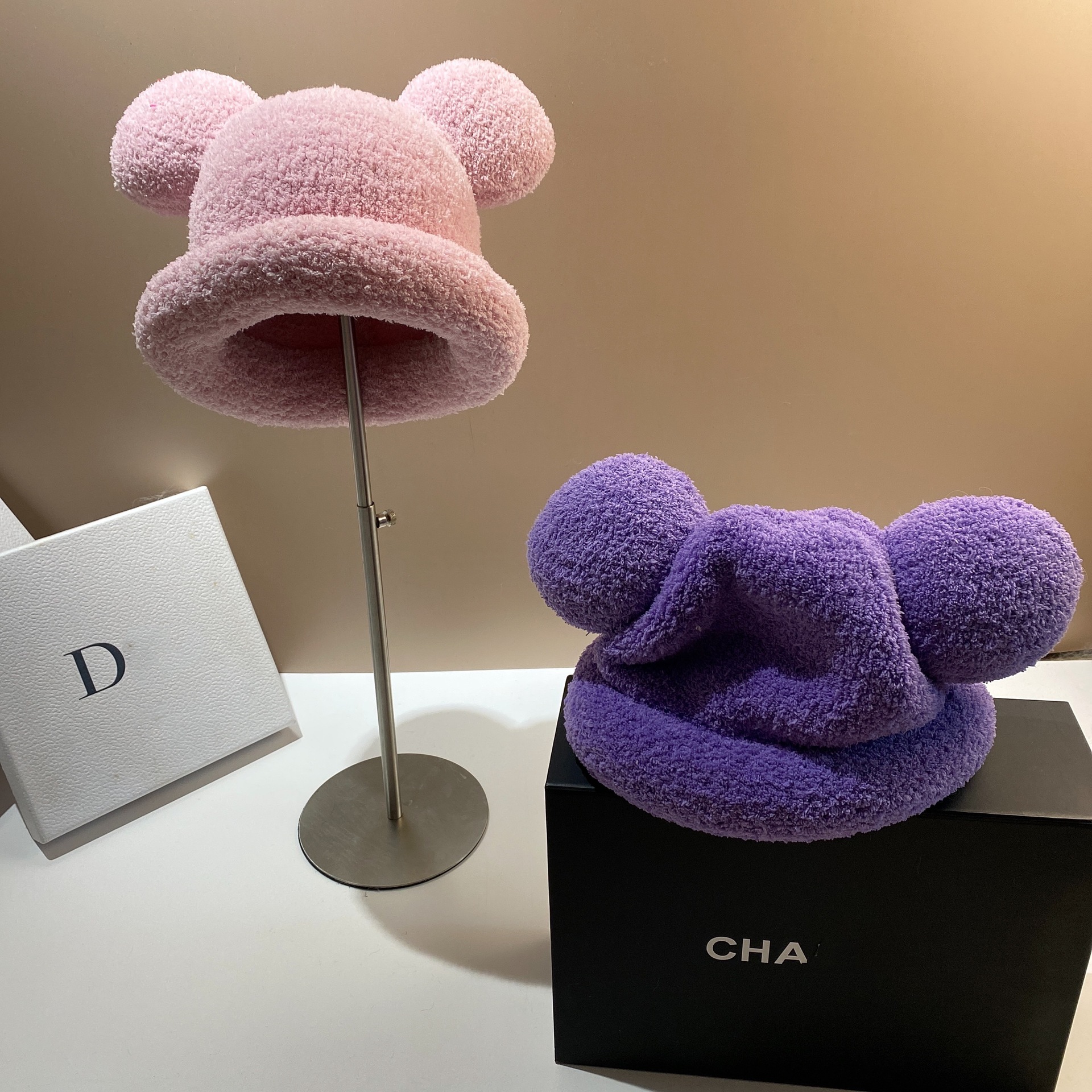 Bear Eared Brimless Female Hat with New Trend Cute and Sweet Headband Hat Personalized and Versatile Warm and Windproof Basin Hat_voghion.com