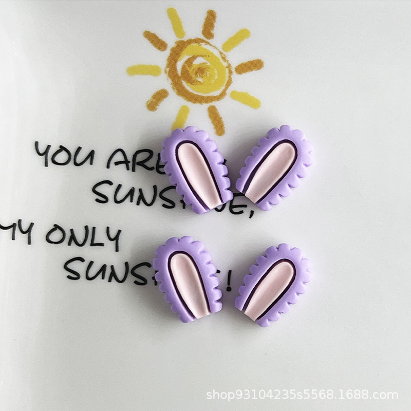 Resina animal de dibujos animados oído de ciervo hecho a mano DIY crema pegamento teléfono móvil Shell horquilla zapato hebilla muñeca parche decorativo