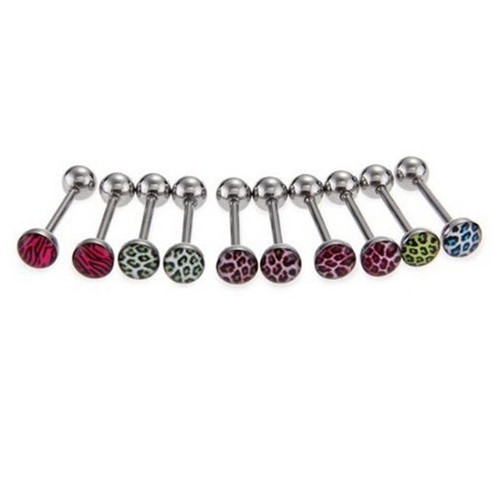 Hot selling 14G stainless steel tongue nail in Europe and America, personalized fashionable punk hottie titanium steel piercing jewelry