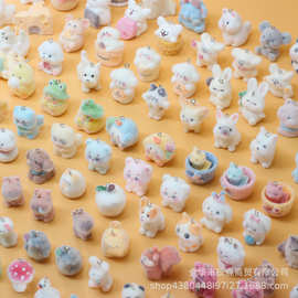 CR09可爱植绒公仔小狗挂件树脂卡通玩偶立体diy钥匙扣手机包挂饰