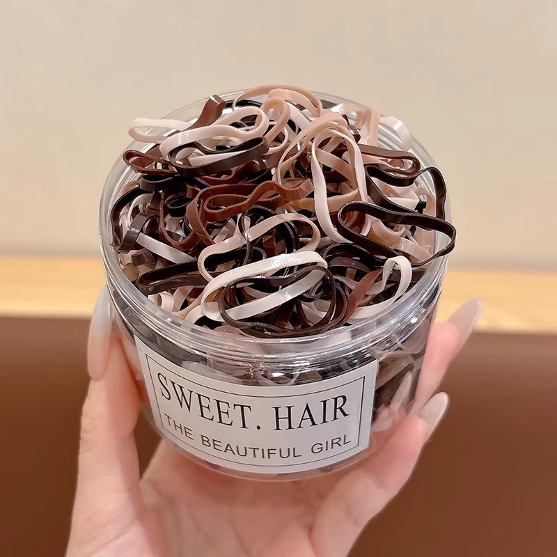 Ligas Elásticas Desechables para Cabello de Goma Elástica Alta Elasticidad