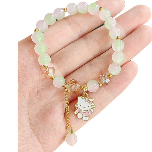 Cinnamon dog Sanrio glass bracelet live broadcast student live broadcast gift two-color crystal cartoon bracelet for women