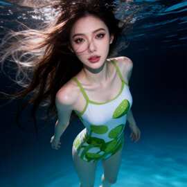 新款竞速高弹印花小胸聚拢遮肚显瘦泳装 体泳衣女沙滩度假游泳衣