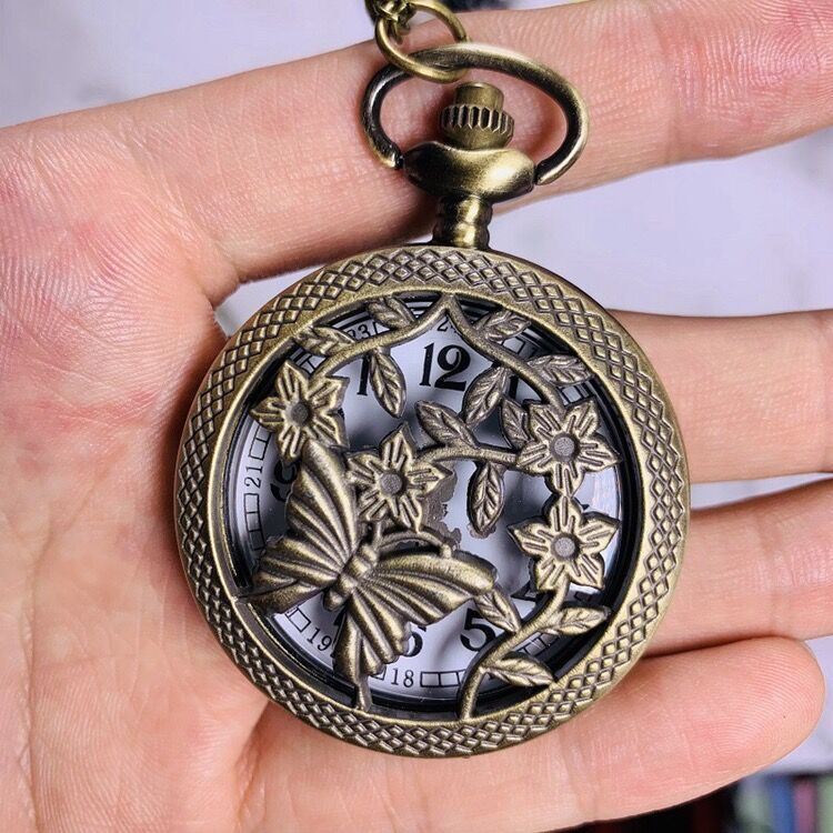 Estilo chino retro de bronce gran reloj de bolsillo turístico lugar escénico recuerdo vintage colgante reloj regalo reloj al por mayor
