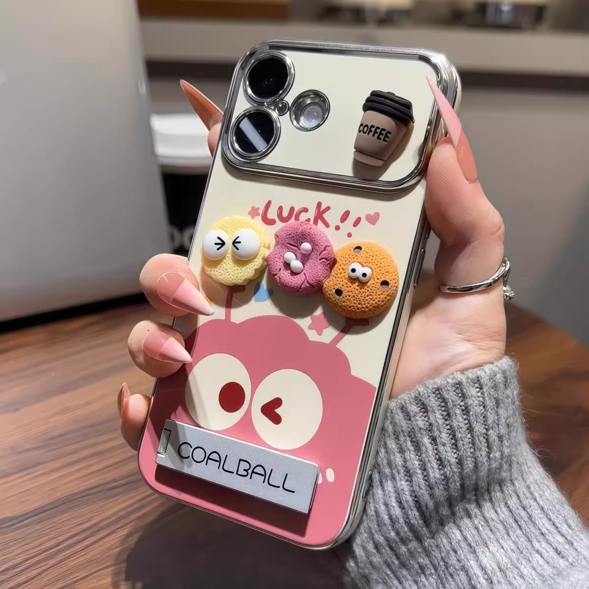 Coffee Coal Ball 16 Plus 8 Phone Case 17 Max Electroplated Window 14 Pro 11 Cute XS 15 XR 12_voghion.com
