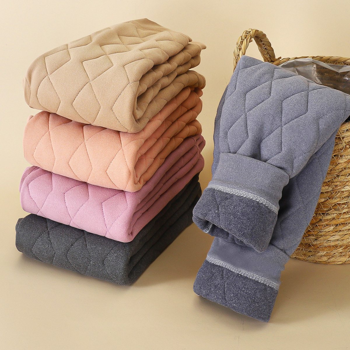 Winter New Children's Fleece-lined Warm Padded Silk-lined Pants with Hemming and Thickening, Unisex School Magic Warm Pants for Dropshipping