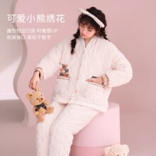 【雪粒绒夹棉】冬季新款睡衣女加厚外穿棉衣珊瑚绒保暖家居服套装