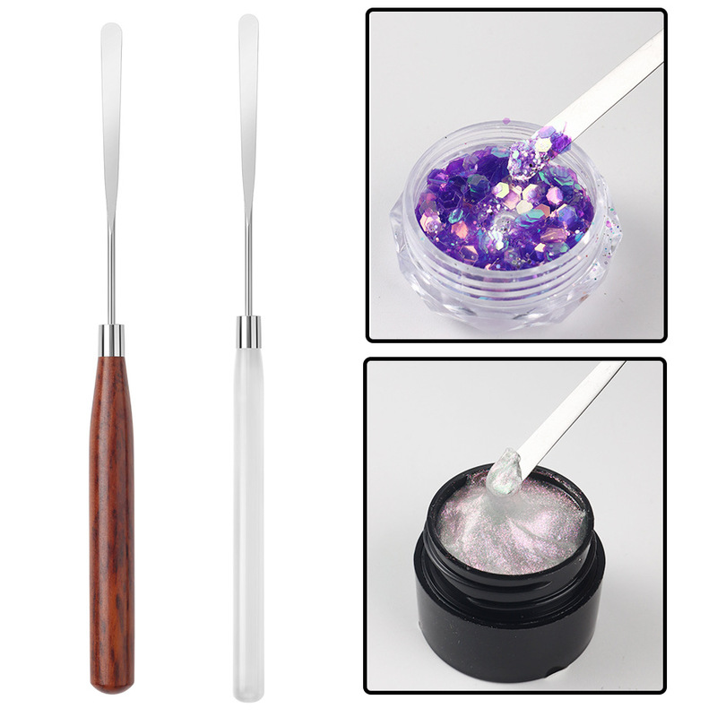 Cross-Border New Manicure Tools Press Nail Polish Glue Removal Color Mixing Stick Multi-Functional Glue Mixing Stick Nail Tools