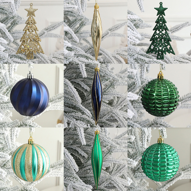 Navidad nuevo diseño creativo dibujado a mano con forma especial set de bolas de Navidad decoración de Navidad decoración de árbol de Navidad