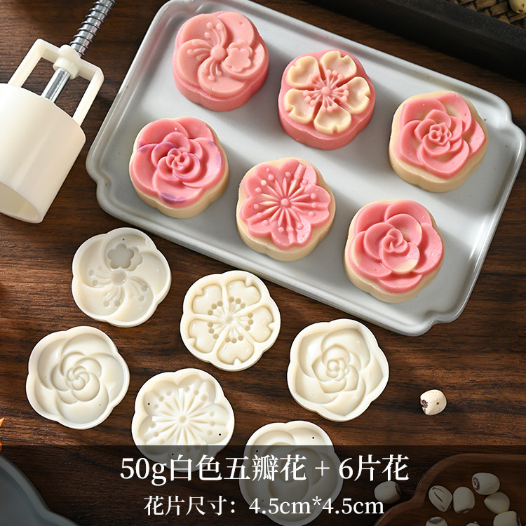新しい中国風の中秋節氷皮月餅型手押し緑豆ケーキ型ベーキングペストリー研削ツール|undefined