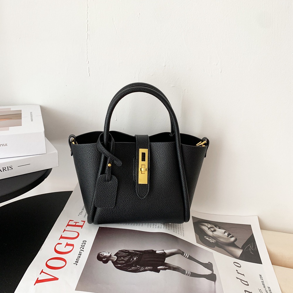 Niche Luxury Bucket Bag Genuine Leather Women's New Cowhide Crossbody Bag Versatile Handbag Shoulder Bag 8113 - Thumbnail 8