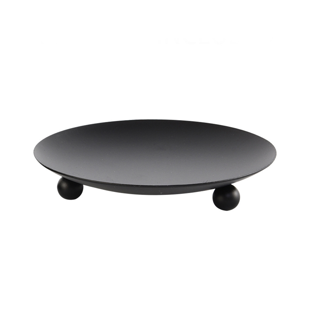 Portavelas de Hierro Negro, Base para Velas de Aromaterapia, Bandeja Redonda para Velas, Portavelas de Hierro para Bodas, Regalo de Arte Festivo