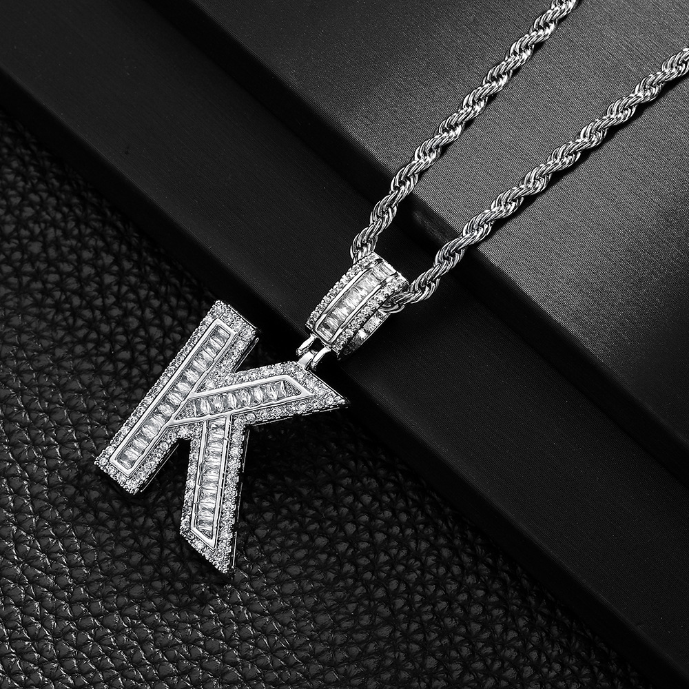 Hip-hop cross-border colgante de letras azúcar de cristal collar de zircon explosión ins joyería personalizada nicho diseño colgante para hombres y mujeres