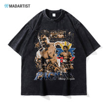 拳王帕奎奥t恤拳击手Manny Pacquiao短袖水洗做旧复古数码印花