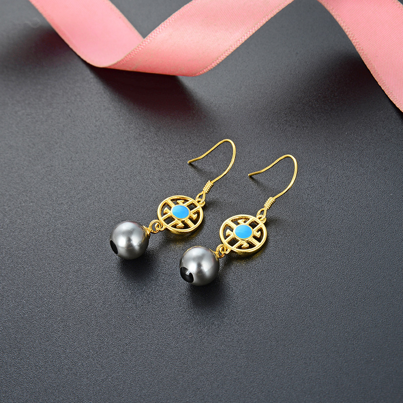 S925 pendientes de perlas de plata esterlina temperamento elegante geometría delicada ligera lujosa sensación de alta calidad pendientes de explosión para mujeres