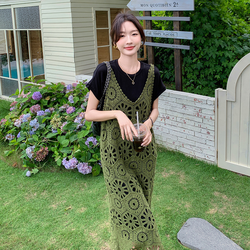 Actual Shot of Summer Matchinging a Complete Set of Black T-Shirt Dress for Women 2025 New Suspender Blouse Beautiful Suit Skirt