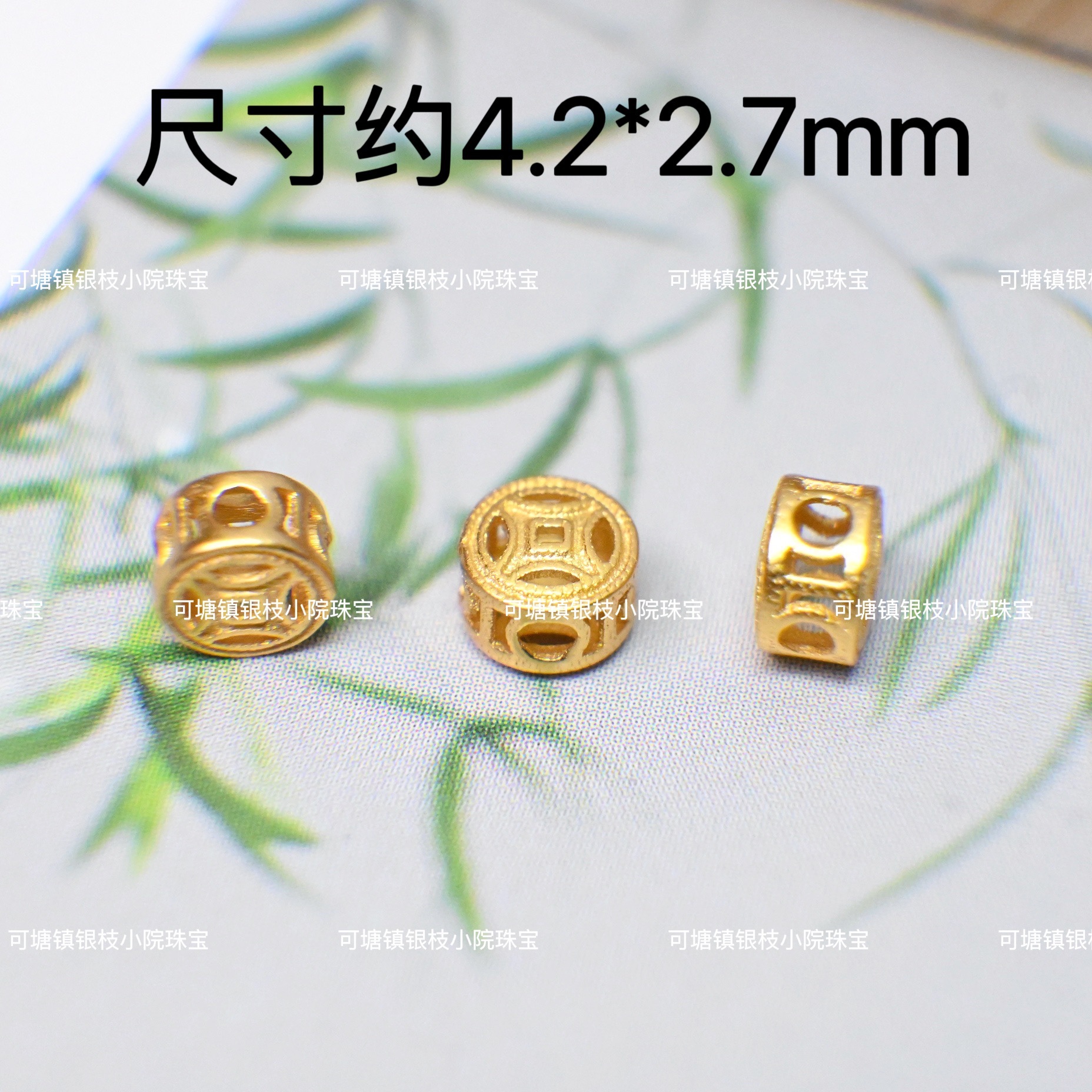 S925 Silver Gufa Gold Bead Frosted Money Beads Transfer Beads DIY Handmade Jewelry Bracelet Beaded Accessories Wholesale