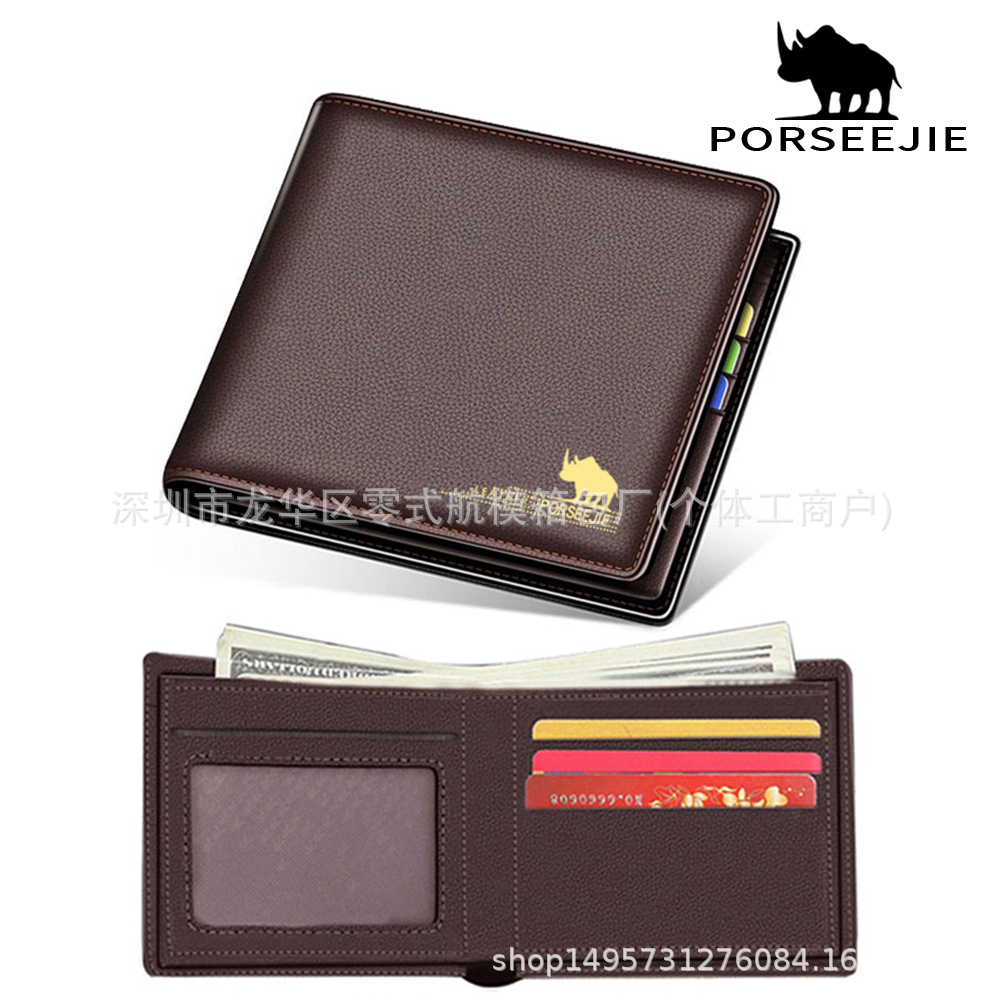 Cartera con estampado de cocodrilo Cartera para hombre Nuevo clip de dinero duradero Estilo corto Moda negocios Cartera de múltiples tarjetas Clásico