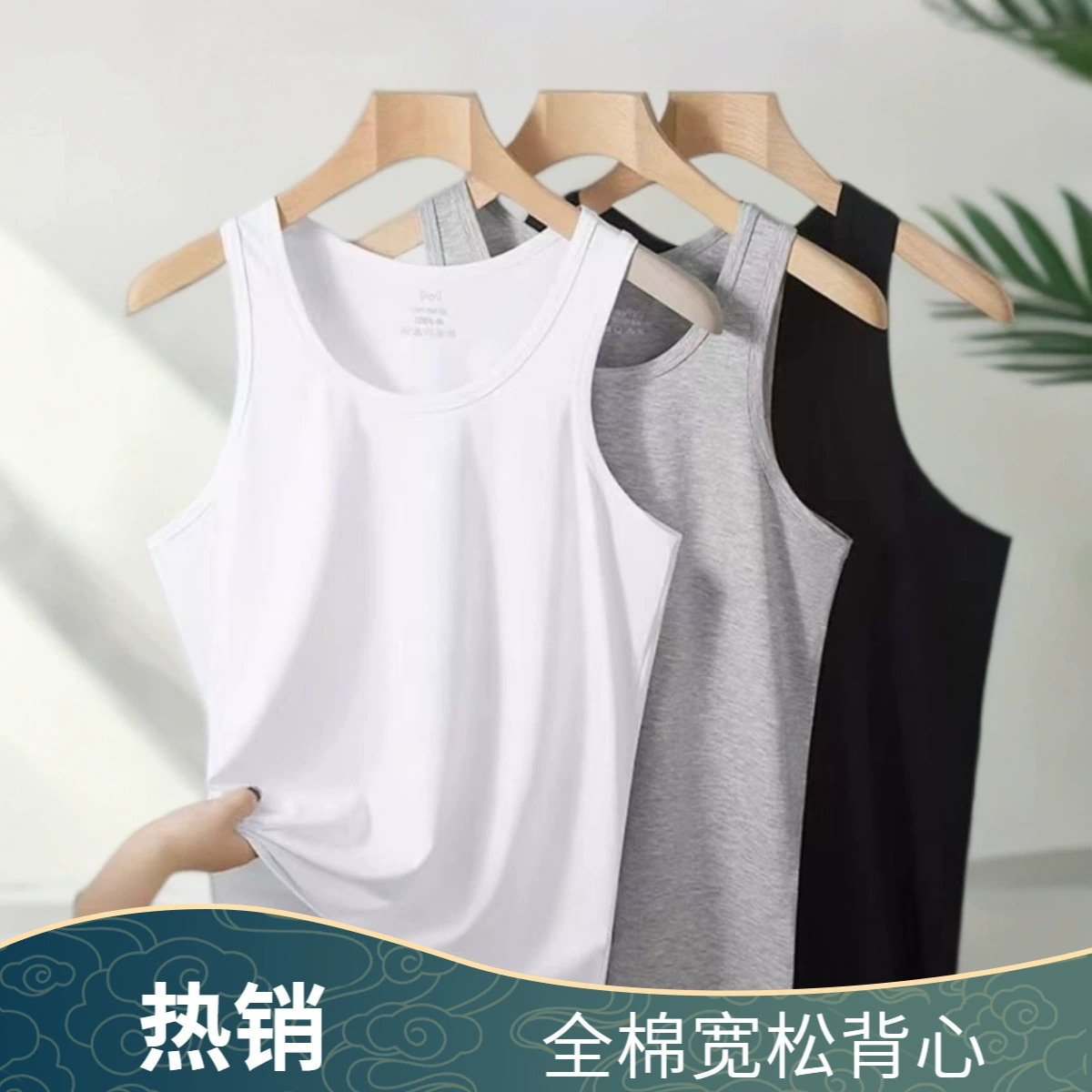 Хлопковый Comfortable базовый летний тонкий минималистичный эластичный дышащий жилет, для среднего возраста