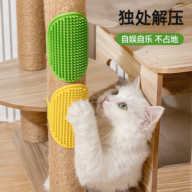 猫がかゆい器の壁の隅のテーブルの足をこすります。|undefined