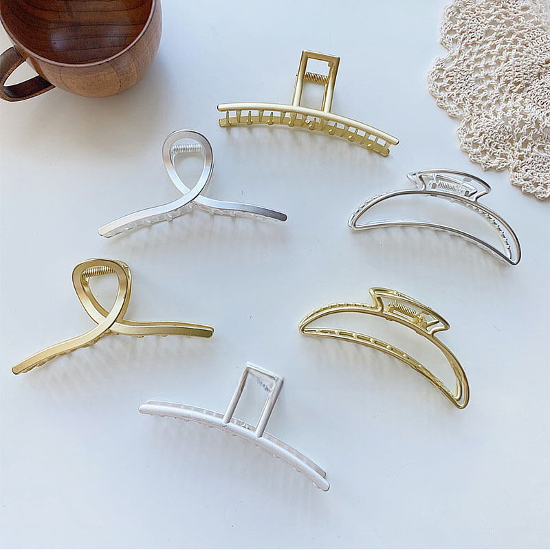 Cold style temperament hair large metal grip clip color plating sweet fairy hair grip Korean style ins female hair accessories_voghion.com