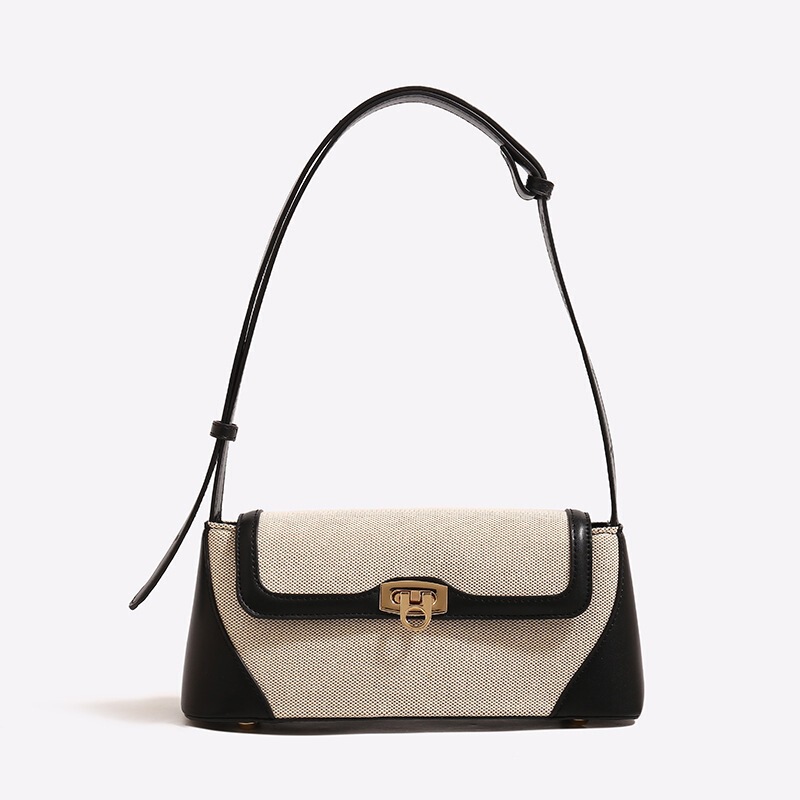 Underarm Bag, Foreign Trade French-Style Niche Bag, 2025 New Model, Color-Blocking, Casual, Versatile, Retro Shoulder and Crossbody Bag Underarm Bag, Foreign Trade French-Style Niche Bag, 2025 New Model, Color-Blocking, Casual, Versatile, Retro Shoulder and Crossbody Bag