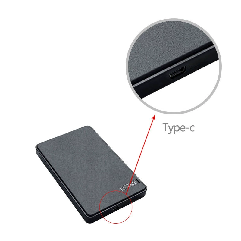 Устанавливаемый USB2.0 USB 2.0 для 2.5-дюймовых внешних жестких дисков, корпус
